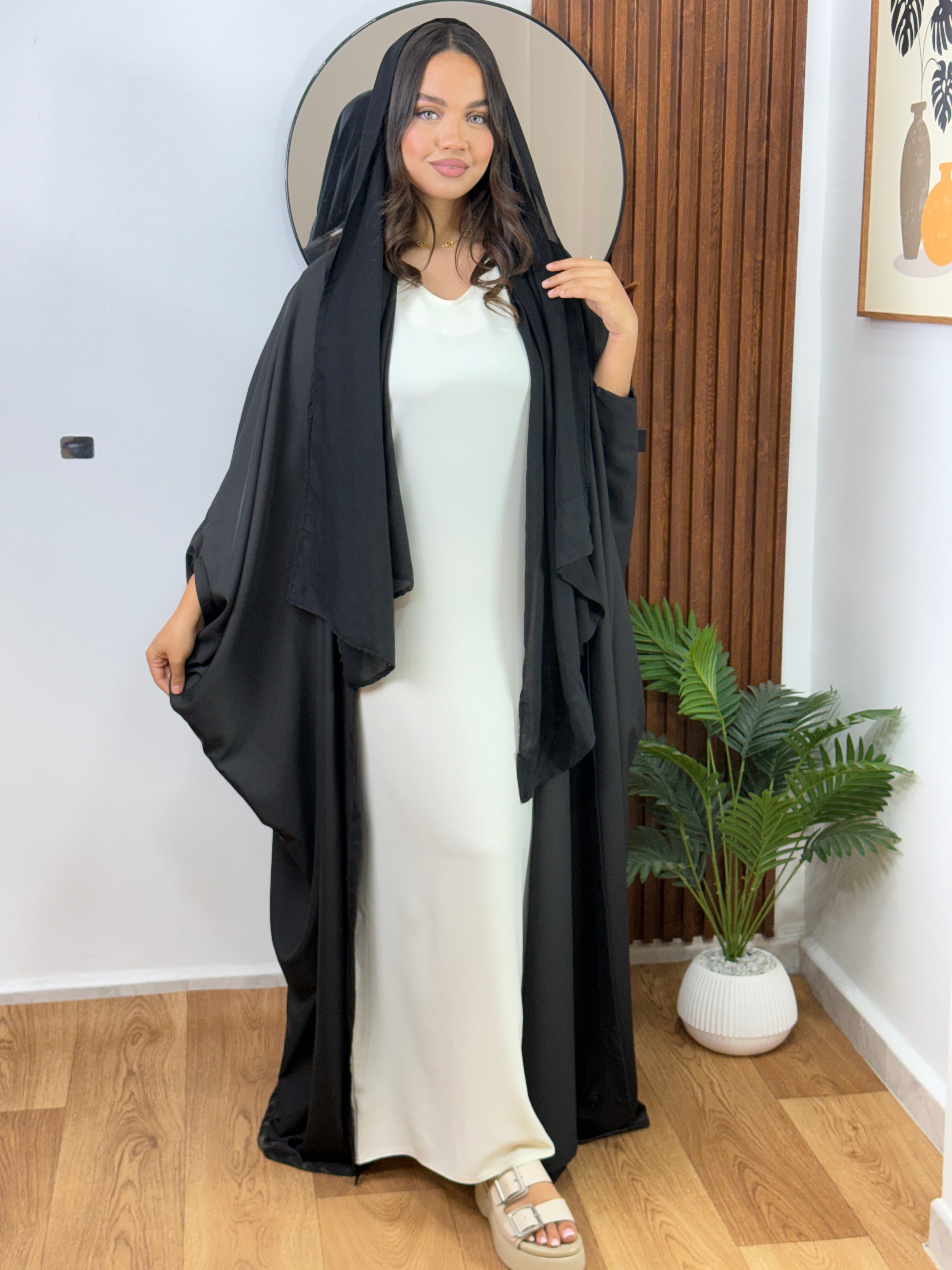 abaya feather avec sous abaya